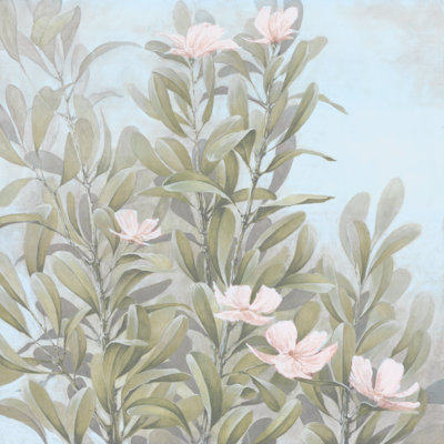 Flowers And Leaves - Wrapped Canvas Painting