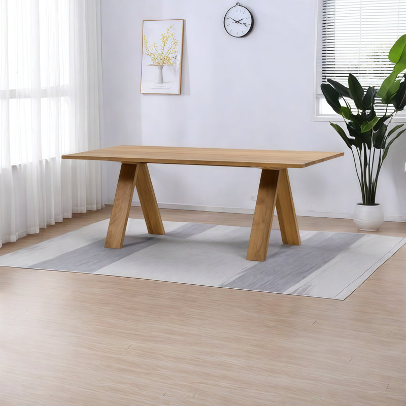 Modern Rectangular Solid Wood Dining Table, 29.5"H x 63"L x 27.6"W