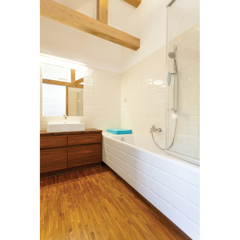 Segment 3 in. x 6 in. Glossy Ceramic Bullnose Tile Trim, Blanc
