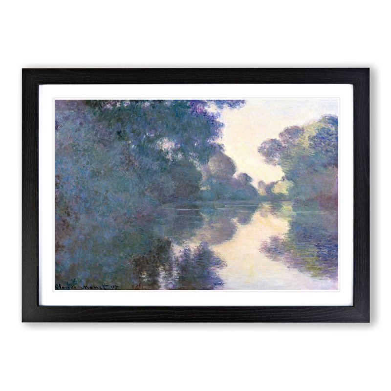 Morning on the Seine by Claude Monet - Framed Print, 27cm H x 36cm W x 2cm D, Black