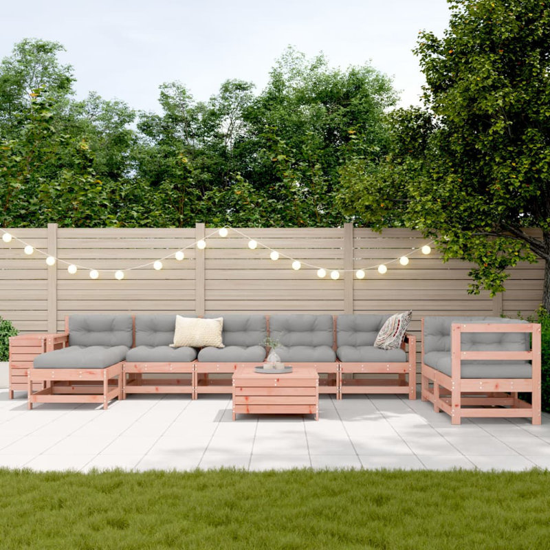 Wicker 9 - Person Garden Lounge Set, Natural Douglas