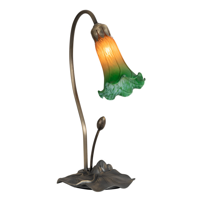 Lampe de table en arche Creola, H 24 po x l 16 po x P 16 po, Ambre / vert