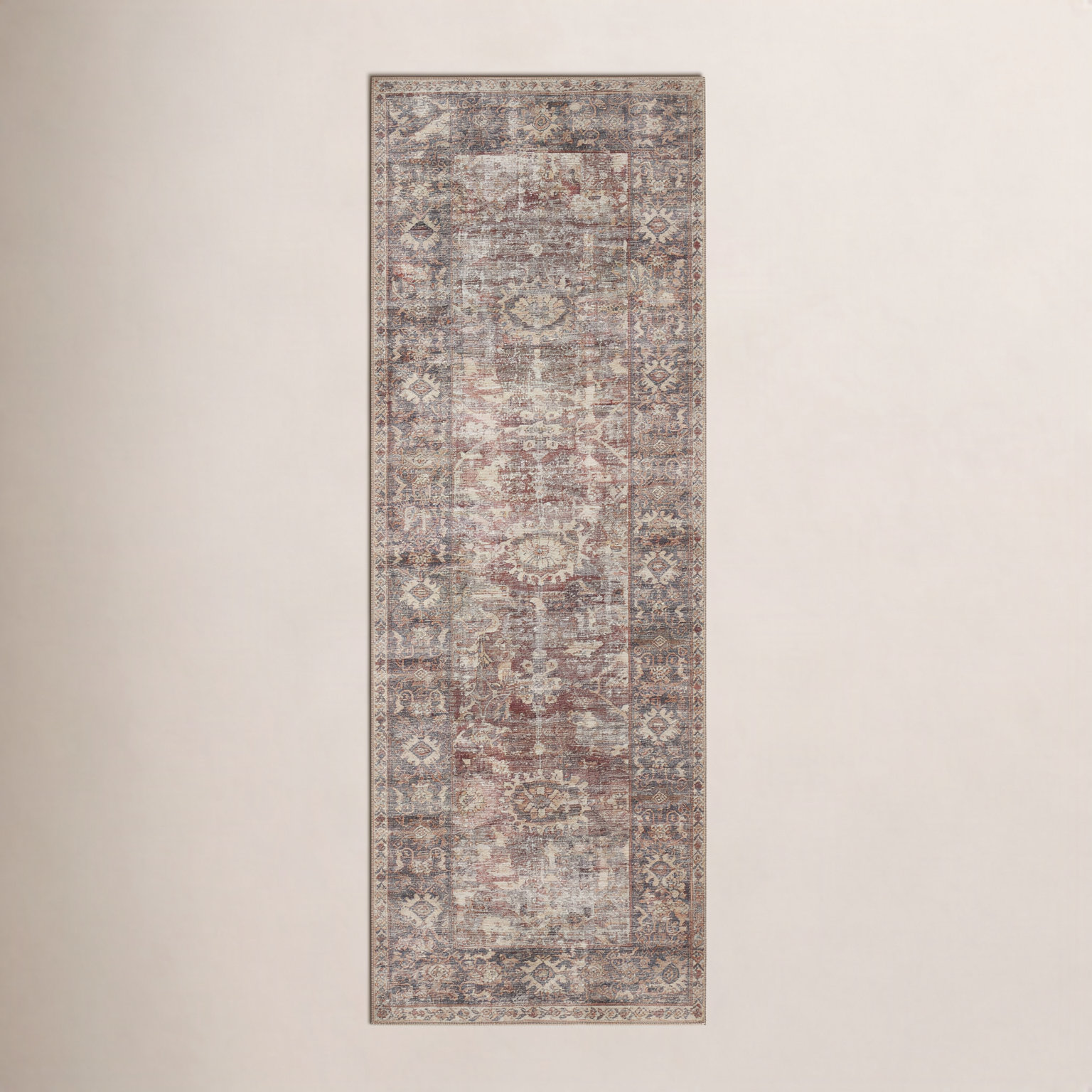 Amber Lewis x Loloi Georgie Bordeaux Antique Rug, Runner 3' x 10'