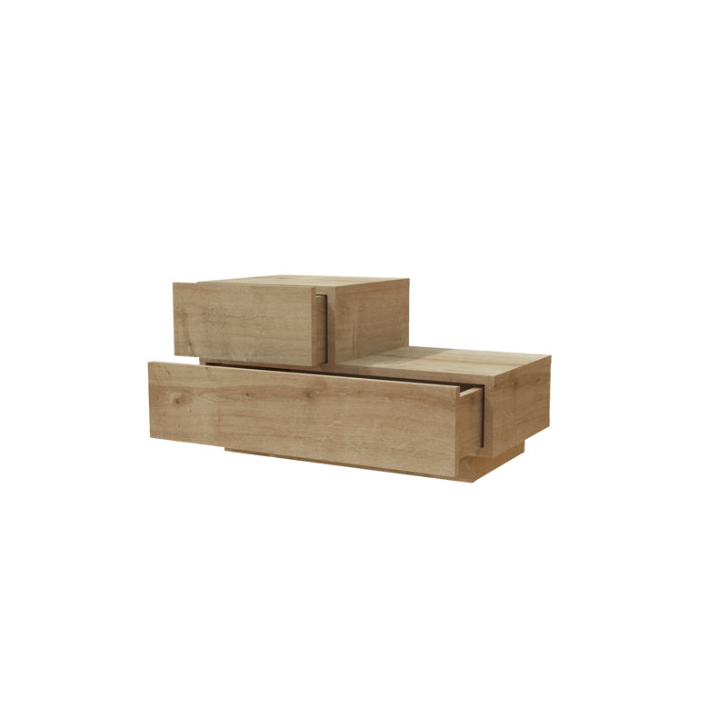 70cm W Manufactured Wood Bedside Table, Oak