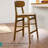  2-Piece Farmhouse Counter Height Bar Stool Set W/ Cushioned Seat, Wooden Backrest - Walnut/Cream