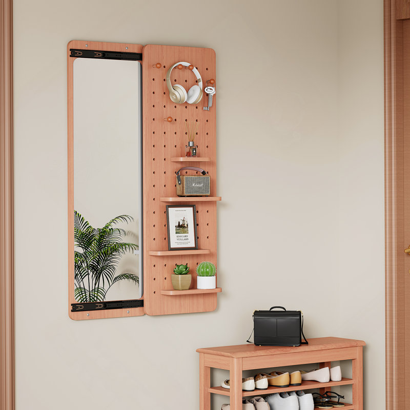 Wall Mounted Full Length Mirror, Full Body Mirror With Shelf For Bedroom, Living Room