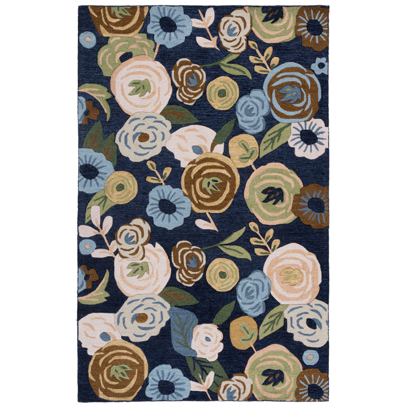 Jardin 764 Hand Tufted 80% Wool; 20% Cotton Floral Rug, Rectangle 5' x 8'