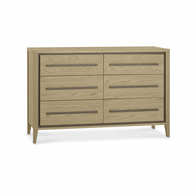 Boutell Solid Wood 125cm W 6 - Drawer Chest of Drawers