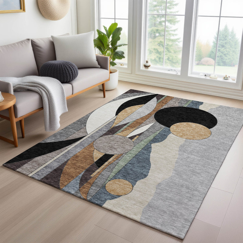 Machine Washable Indoor/Outdoor Boruta ACN2252 Modern Rug, Rectangle 2 pi 6 po x 3 pi 10 po