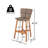 Outdoor Bar Stool, Teak Finished Wood With Light Brown Wicker, Set Of 2-1045070472