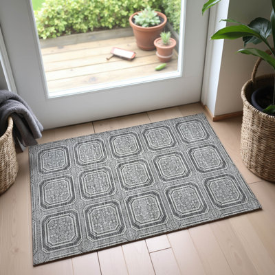 Premium Machine Washable Sykora AMF1451 Geometric Rug