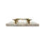 17.7x9.7x2" Marble Tray with Gold Handles