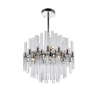 Lustre 8 lumières avec finition nickel poli