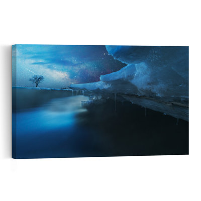 «Frozen Starry Night Ethereal Peaceful Serene Landscape Nature», reproduction d'art murale