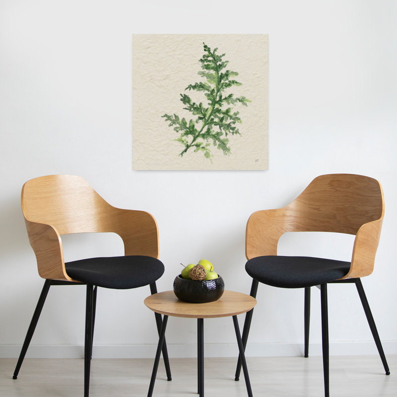 Fougère contemporaine Kozo II avec art botanique crème, H 24 po x l 24 po