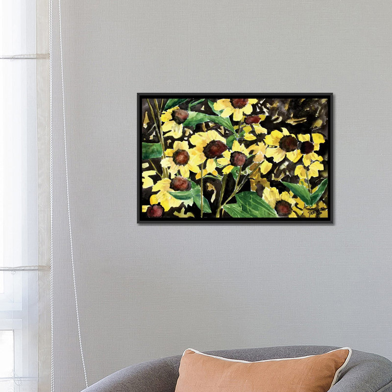 « black-avec susan », reproduction sur toile, H 18 po x l 26 po x P 1,5 po, Toile avec cadre noir, Pas de tapis