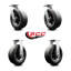 Ensemble de roulettes pour barbecue 10 pouces BBQ