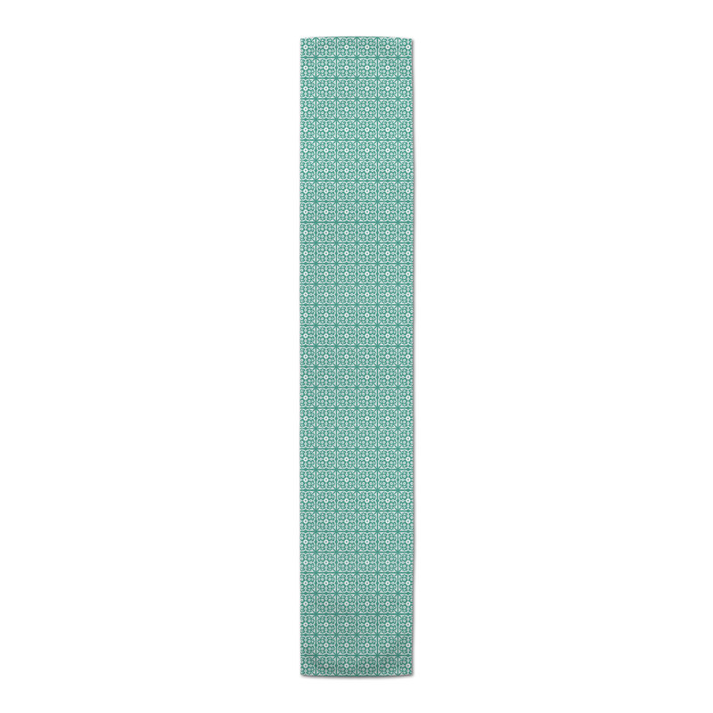 Calvon Rectangle Polyester Table Runner, 72" x 16", Teal