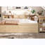 Lit de jour simple avec couchette et tiroirs et tablettes et bureau-1000374633