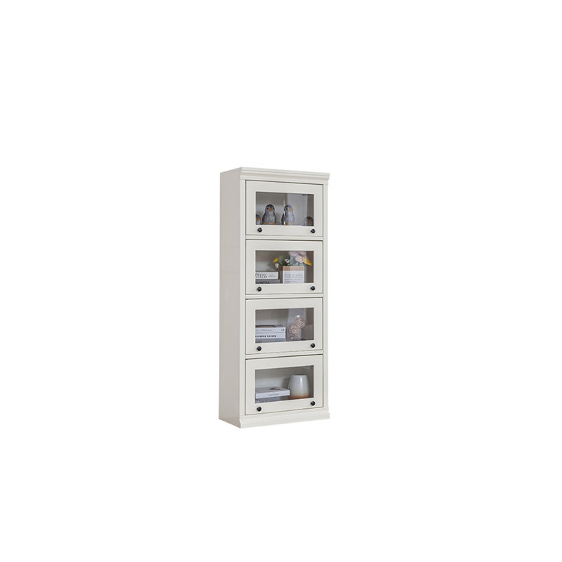Solid wood flip door dustproof bookcase, (4 Shelves) 62.2"H x 23.62"W x 12.99"D