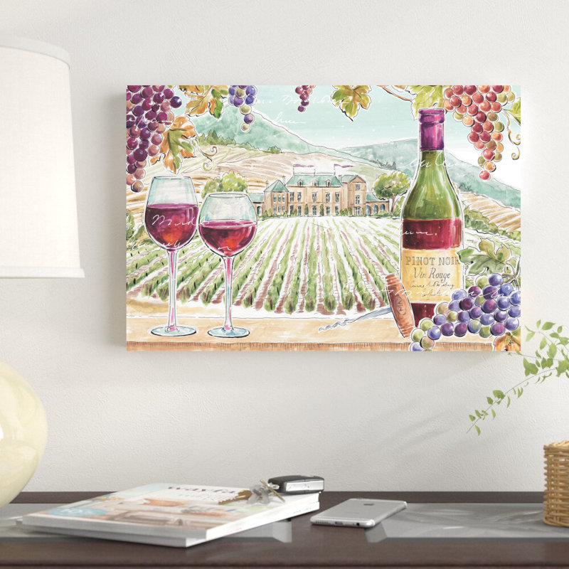 «Wine Country I» par Daphne Brissonnet, reproduction d'art sur toile tendue, H 12 po x l 18 po