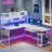 Truet Computer Desk with Hutch and Built in Outlets-1276964286