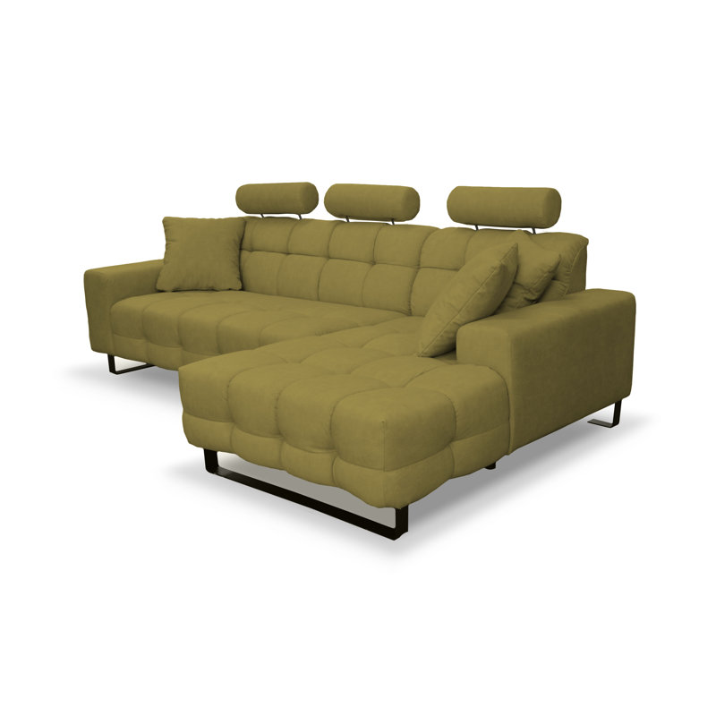 4 Seater Corner Sofa, Olive, Right Hand Facing