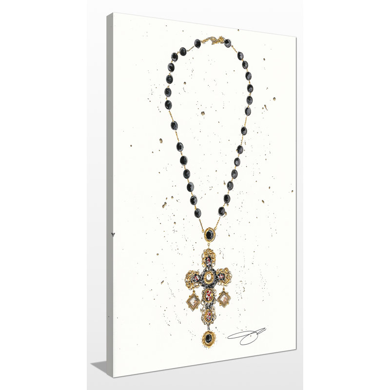 Cross My Heart - impression d'art graphique, Toile tendue, H 30 po x l 18 po x P 1 po