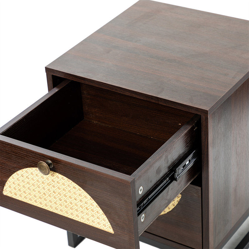 Table de chevet 2 tiroirs en espresso