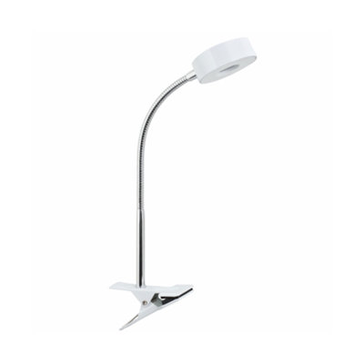 Inbox Zero 8.46" 5W 250 Lumens LED Integrated Goose Neck Clip Lamp, White