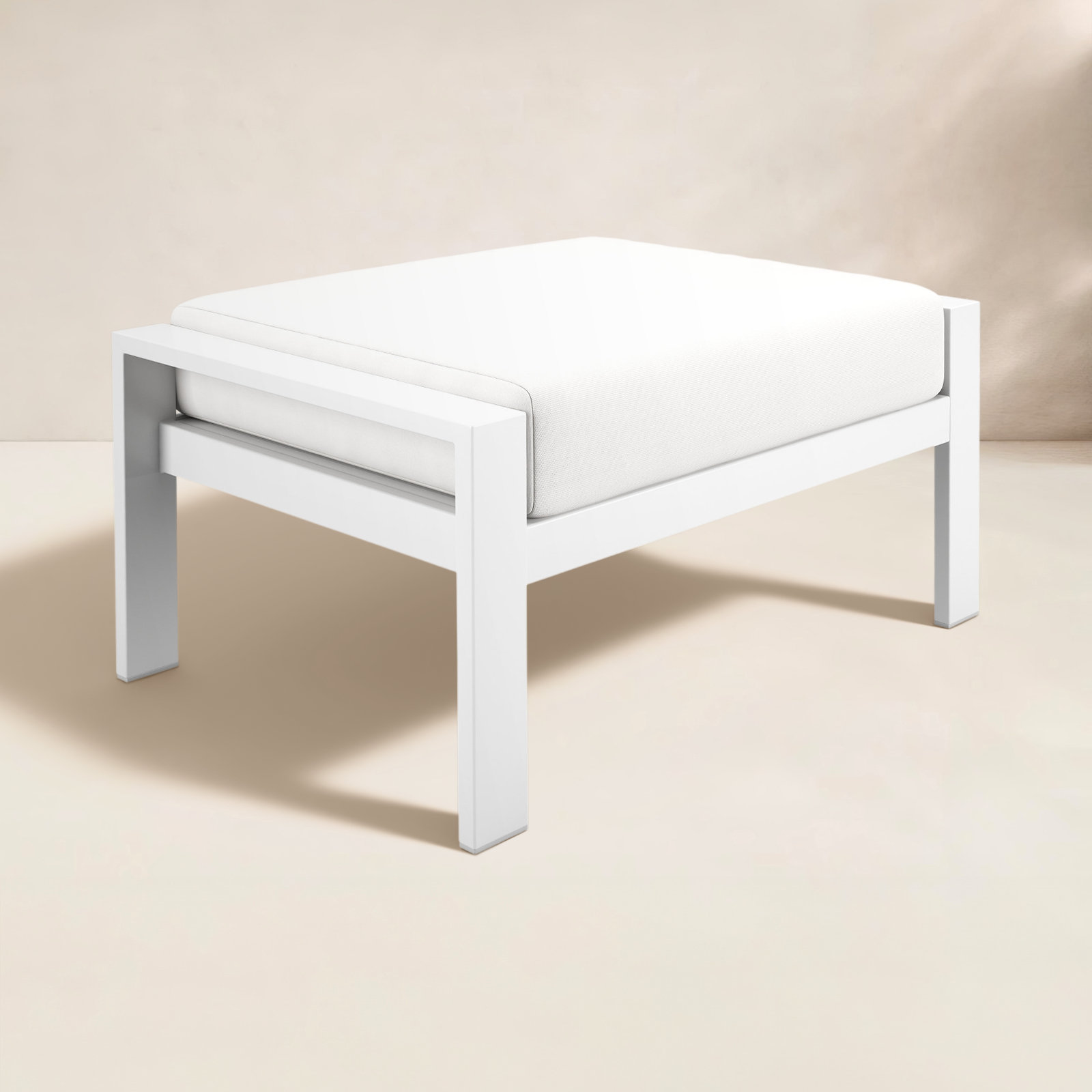 Townsend Sunbrella® Patio Ottoman, Canvas White