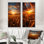 Golden Fields A Mesmerize - Art mural pour chambre à coucher - Ensemble de 2 décorations murales paysage et nature