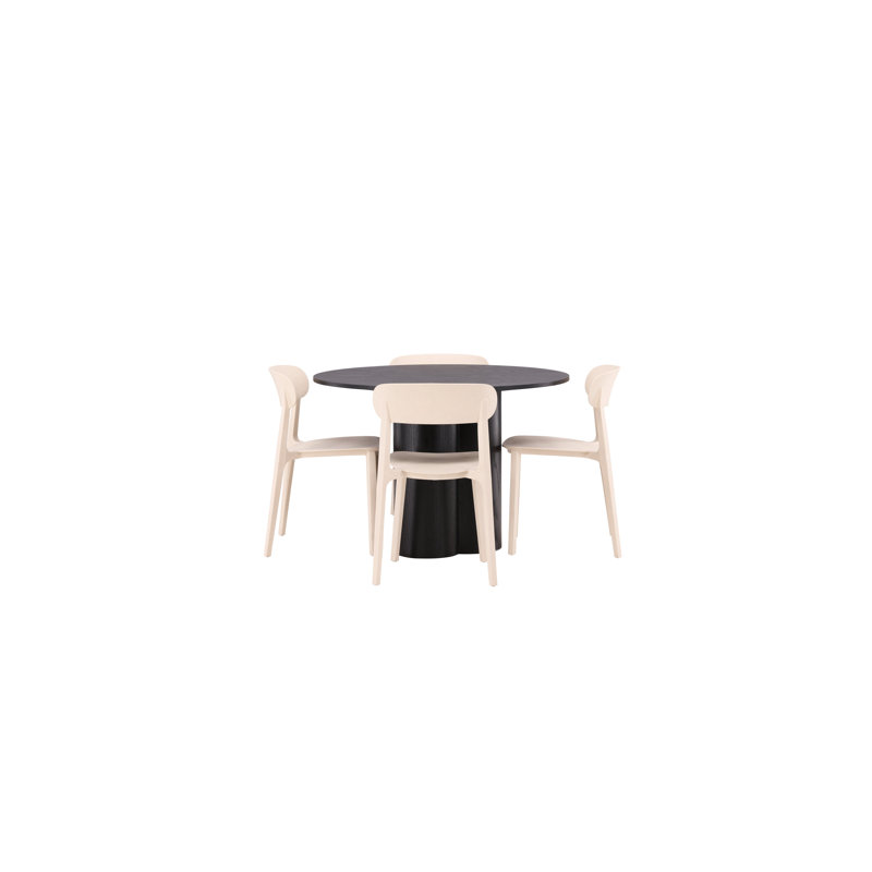 Sonoma 4 -Person Dining Set, Black