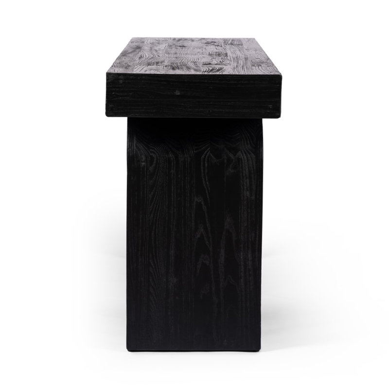 Keane 78'' W Solid Wood Console Table, Black Elm Veneer