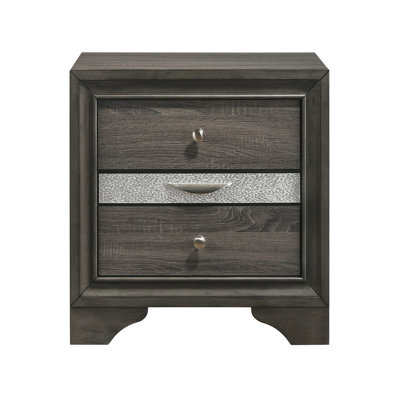 3-Drawer Nightstand, Bedroom Side Table With Two Drawers And One Jewelry Drawer