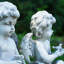 Statues de jardin en forme d'ange gris