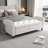 63" Bed Bench Cream White Fabric-1593119412