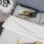 Ensemble de housse de couette en microfibre / polyester noir, blanc et or-443856667
