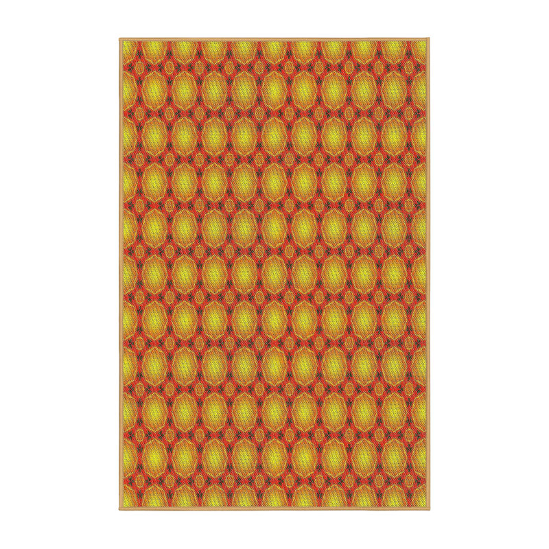 Tapis vert/brun à motifs Janes, Rectangle 2 pi x 3 pi