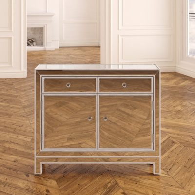 Commode en bois massif et manufacturé à 2 tiroirs Latasha 