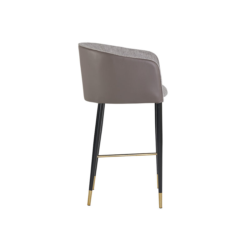 Asher Barstool - Sparrow Grey / Napa Black, Bar Stool (30" Seat Height), Black