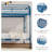 Metal Bunk Bed Twin Over Twin, Heavy Duty Bunk Beds With 2 Ladders And Full-Length Guardrai, No Box Spring Needed, Easy Assemble, Blue-521955244