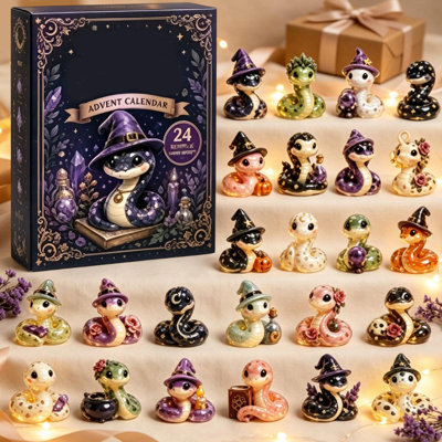 ceramic mug with handle Advent Calendar 24-Day Cute Snake Ornament Collection Gift Box Containing 24 Acrylic Ornaments