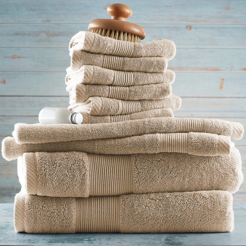 Danni-Lee Ultra Soft and Absorbent 10 Piece 100% Cotton Towel Set., Beige Cream