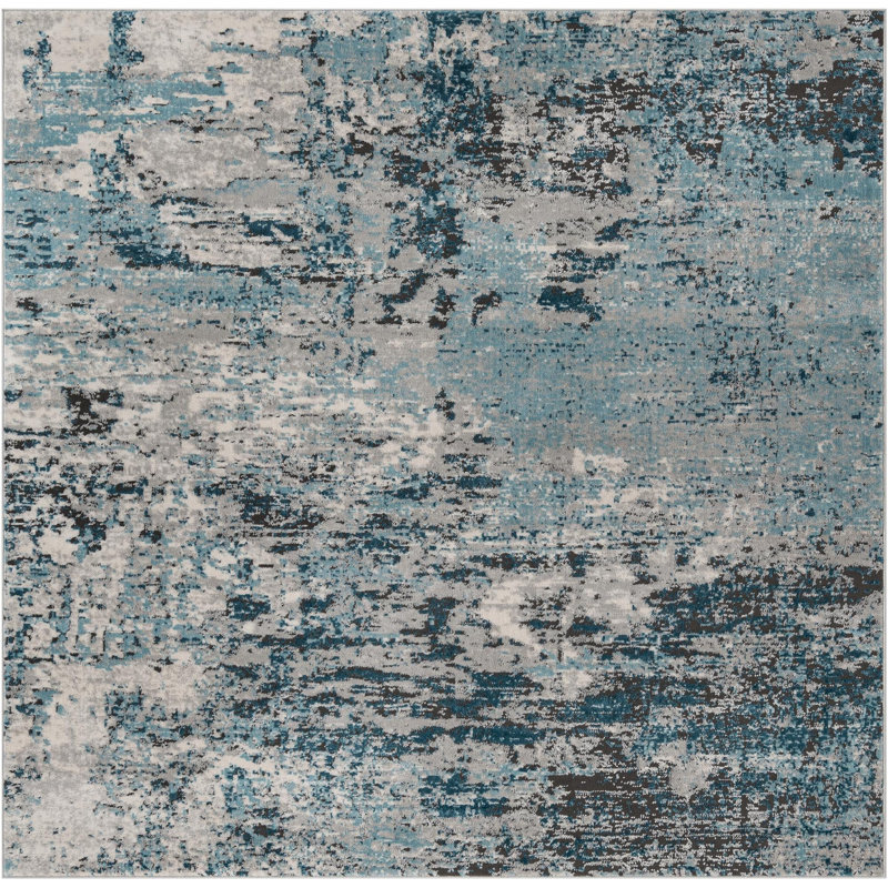 Abstract Indoor Rug, Square 7'10"