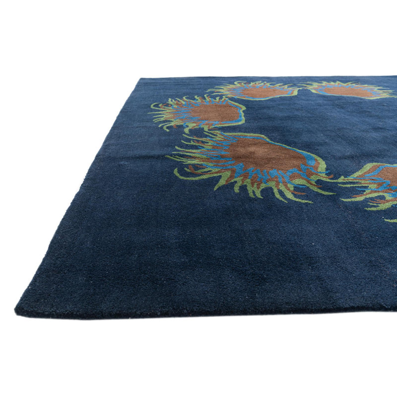 Tapis carré bleu marine Noell