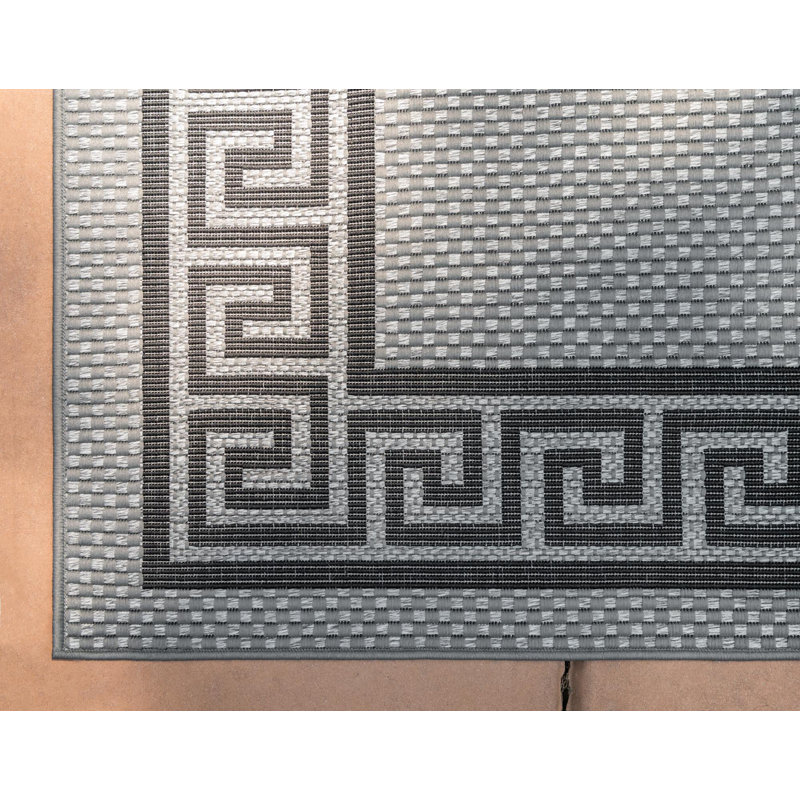 Tapis pour l'intérieur et l'extérieur gris Kimble, Rectangle 3 pi 3 po x 5 pi