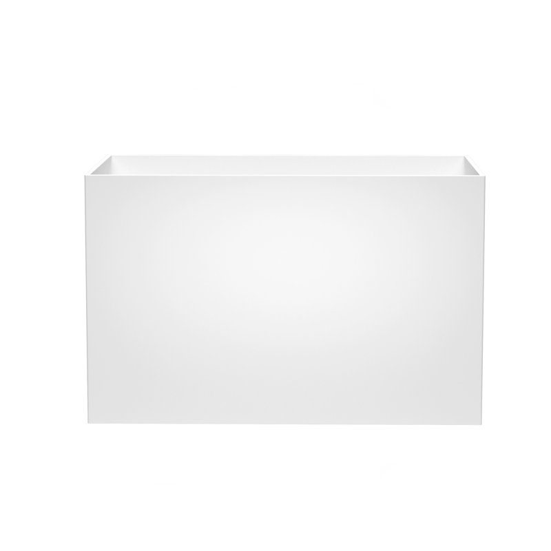 47 Inch Freestanding Solid Surface Soaking Bathtub Matte White 25S42-12PS