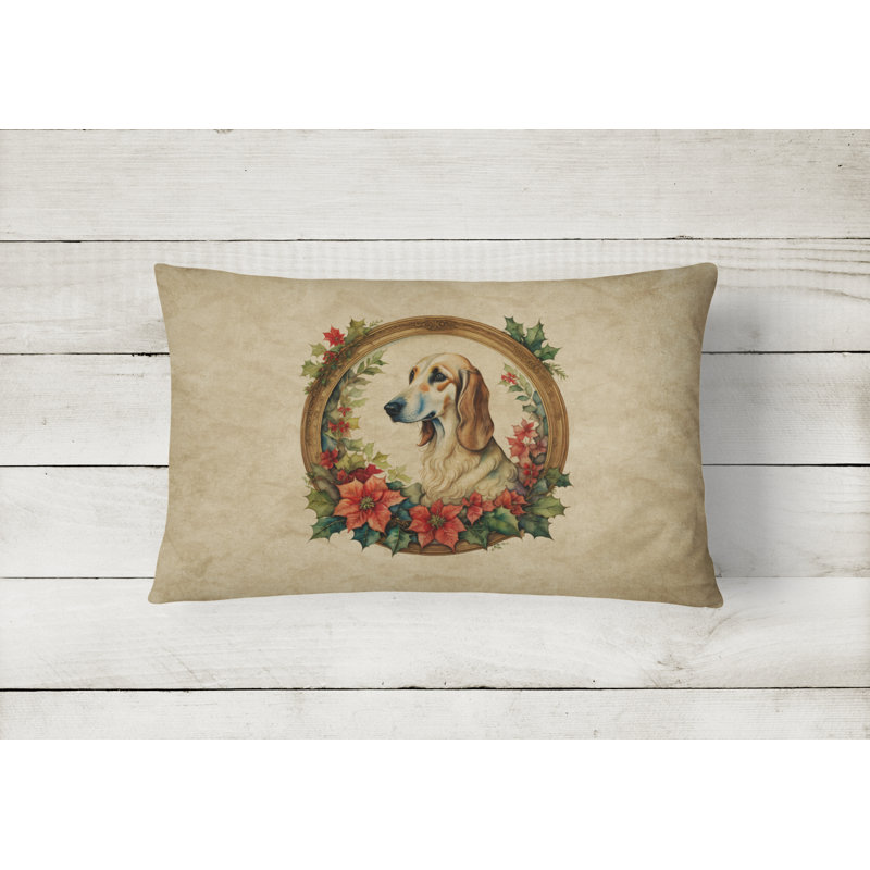 Coussin Christmas, 12 po x 16 po, Rectangulaire, Lévrier persan