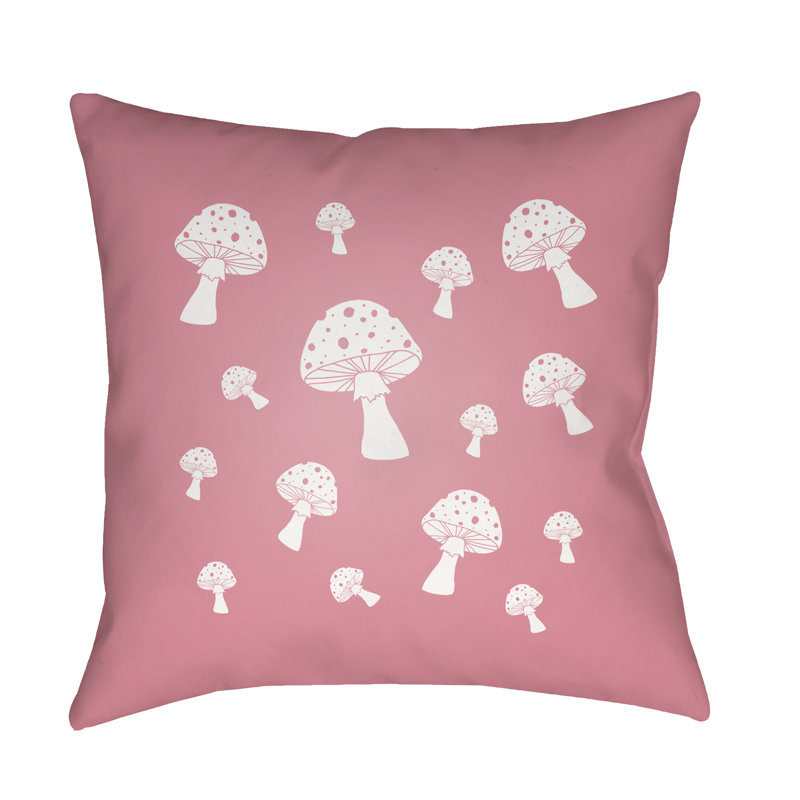 Outdoor Throw Pillow, 20" H x 20" W x 3.5" D, Pink